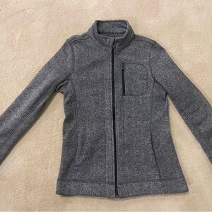 MARC NEW YORK Women's Performance Fleece Lined Full-Zip Sweater B&W Herringbone